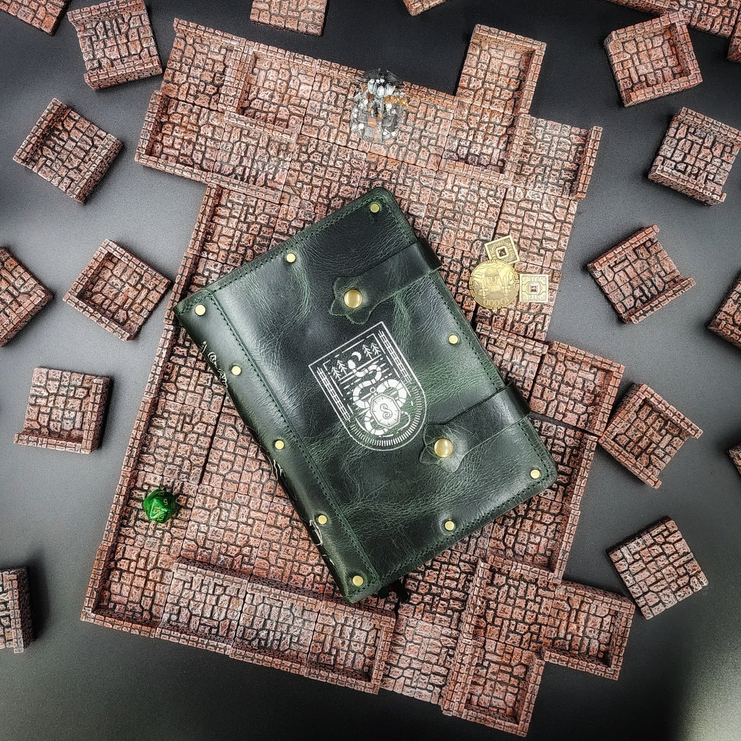 Slytherin Crest A5 Custom Leather Adventure Journal (30-Day Lead)
