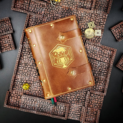 Hufflepuff Crest A5 Custom Leather Adventure Journal (30-Day Lead)