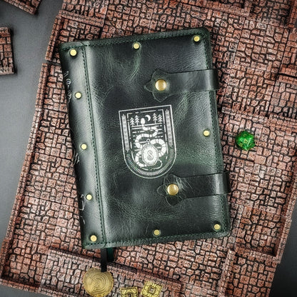 Slytherin Crest A5 Custom Leather Adventure Journal (30-Day Lead)