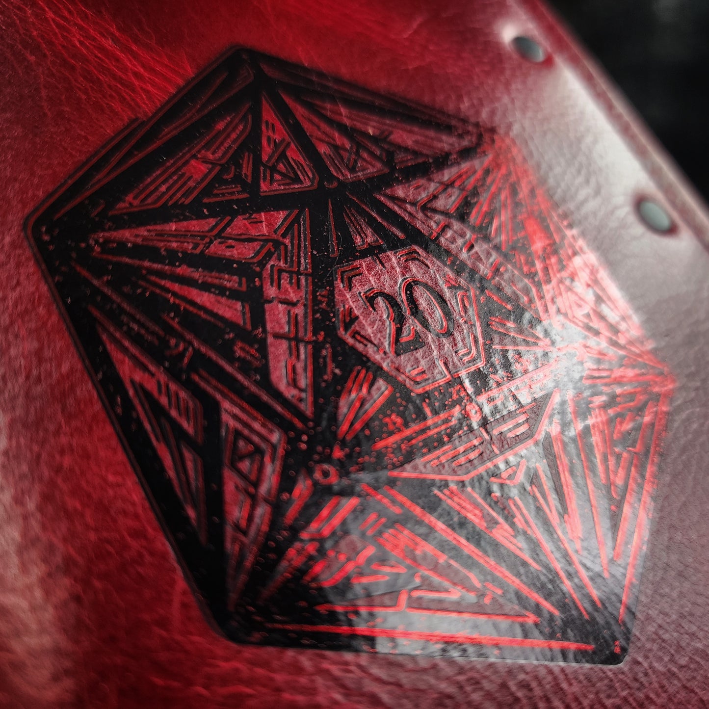 Geometric D20 Custom Leather Pocket Journal (30-Day Lead)