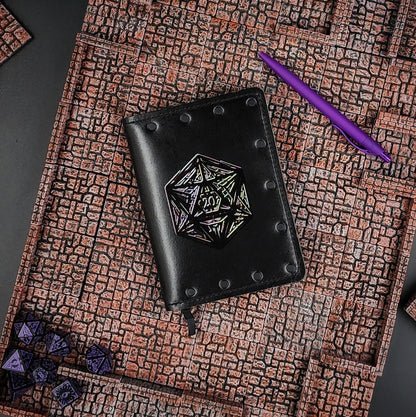 Geometric D20 Custom Leather Pocket Journal (30-Day Lead)
