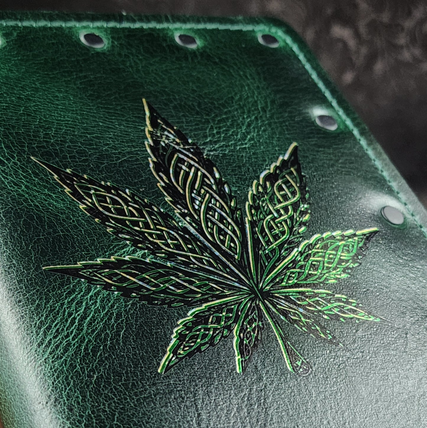 Old Toby Celtic Leaf Custom Leather Pocket Journal (30-Day Lead)