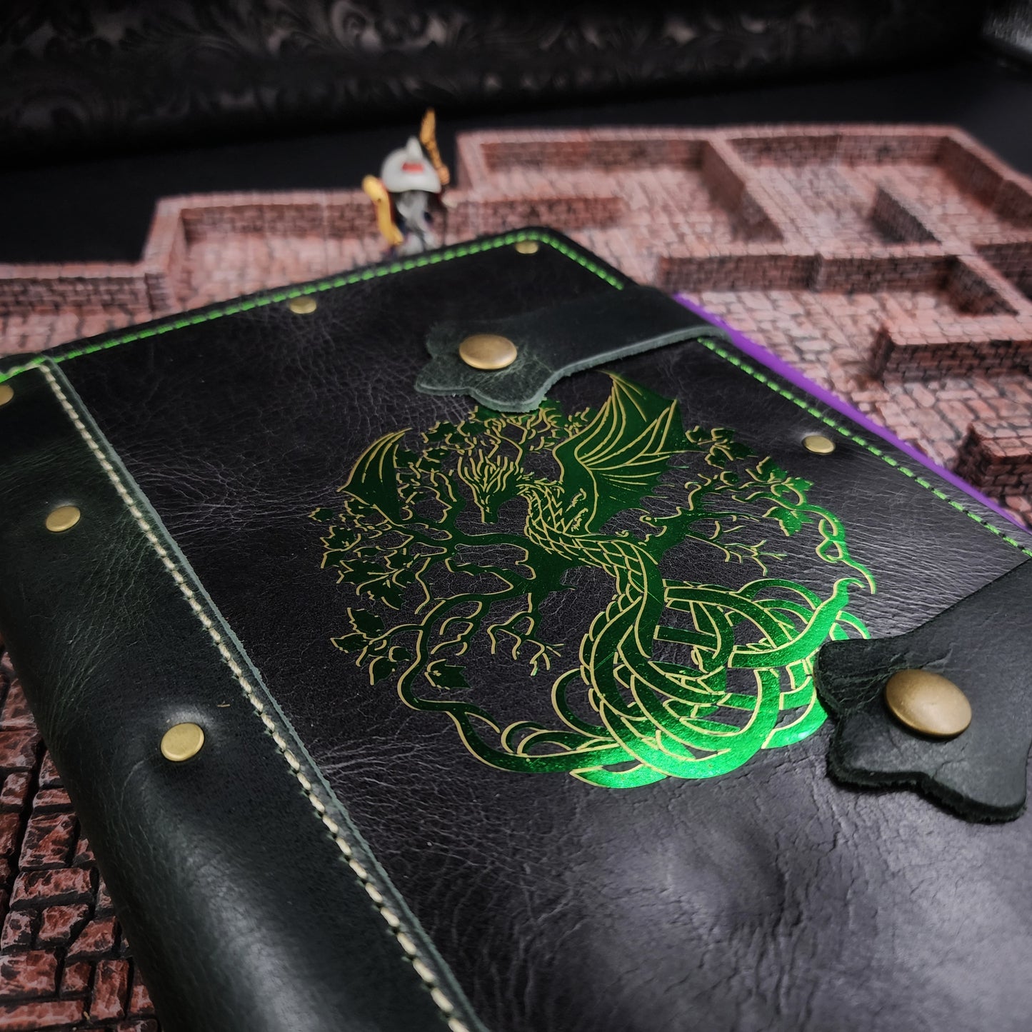 Druid Dragon Tree of Life A5 Custom Leather Adventure Journal (30-Day Lead)