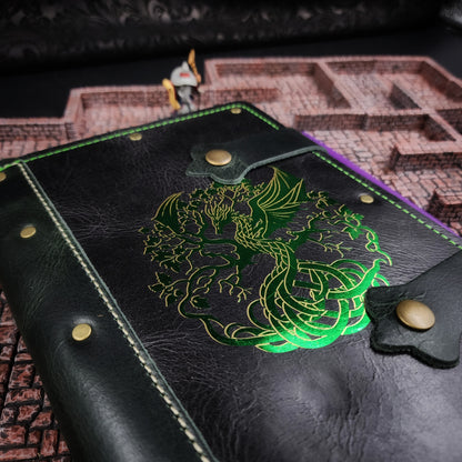 Druid Dragon Tree of Life A5 Custom Leather Adventure Journal (30-Day Lead)