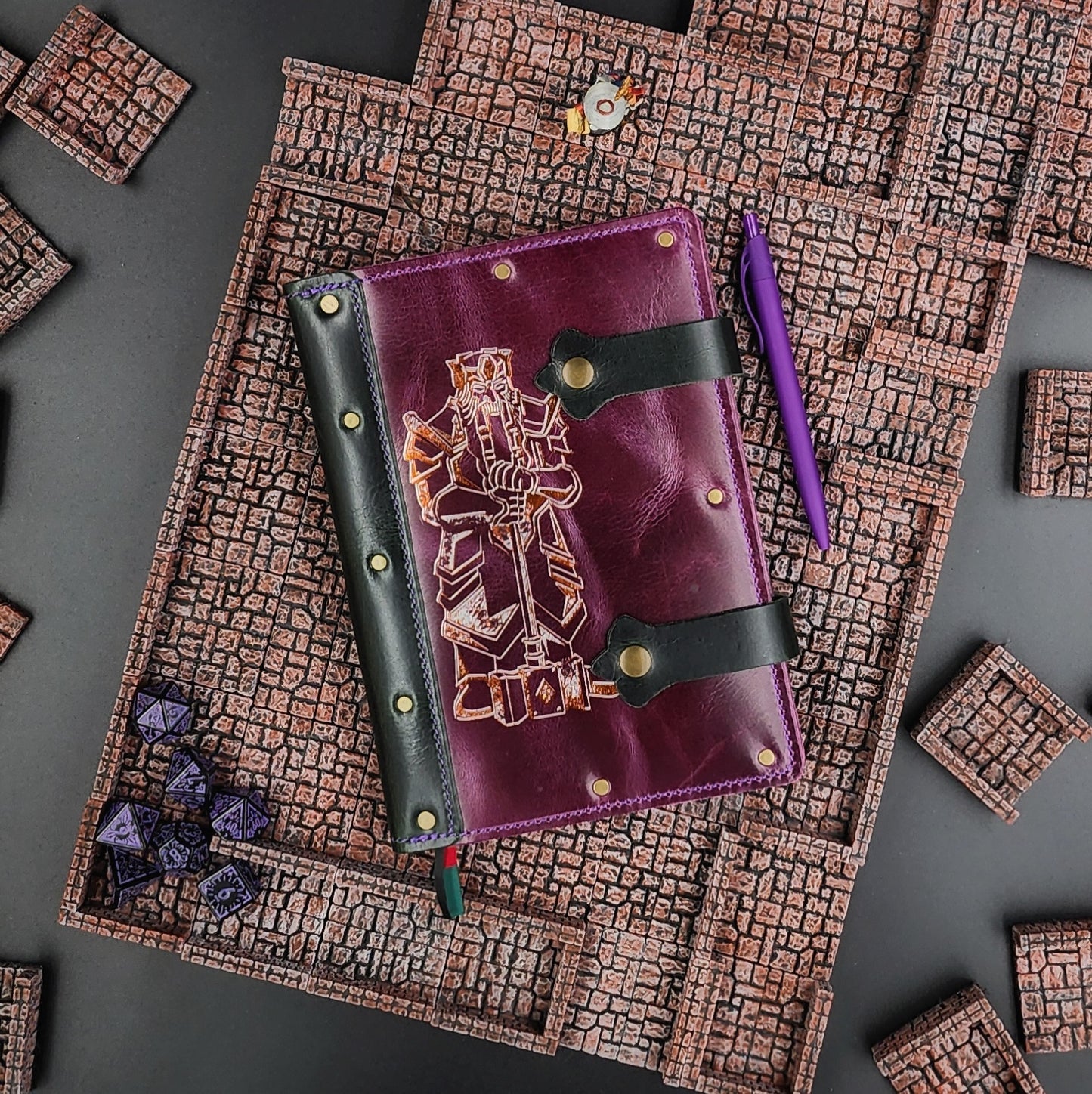 Dwarven Statue A5 Custom Leather Adventure Journal (30-Day Lead)