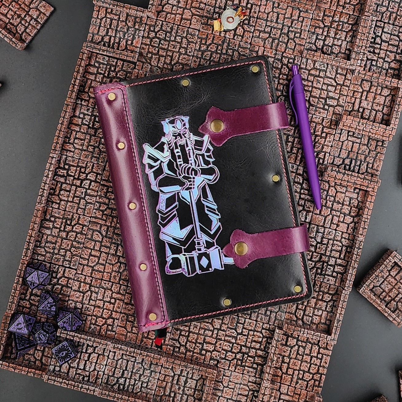 Dwarven Statue A5 Custom Leather Adventure Journal (30-Day Lead)