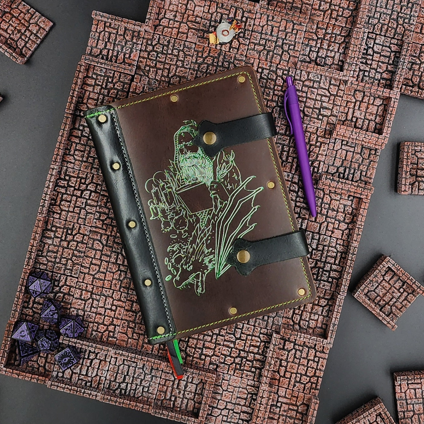 Wizard & Dragon Alchemy A5 Custom Leather Adventure Journal (30-Day Lead)