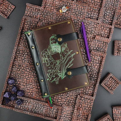 Wizard & Dragon Alchemy A5 Custom Leather Adventure Journal (30-Day Lead)