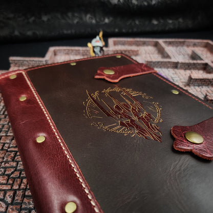 Dark Lord Helmet & Ring Script A5 Custom Leather Adventure Journal (30-Day Lead)