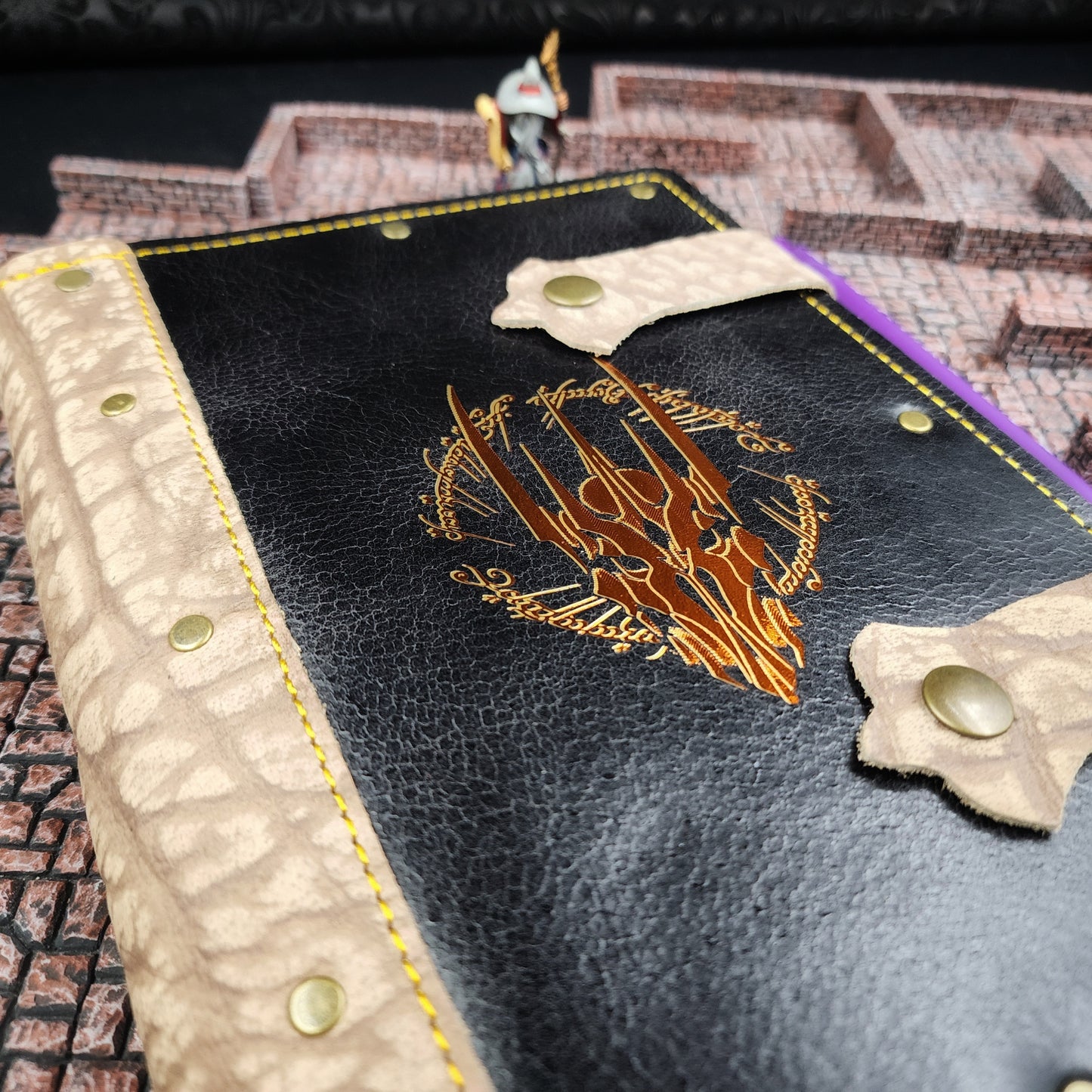 Dark Lord Helmet & Ring Script A5 Custom Leather Adventure Journal (30-Day Lead)