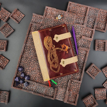 Nordic Horse & Celtic Pattern A5 Custom Leather Adventure Journal (30-Day Lead)