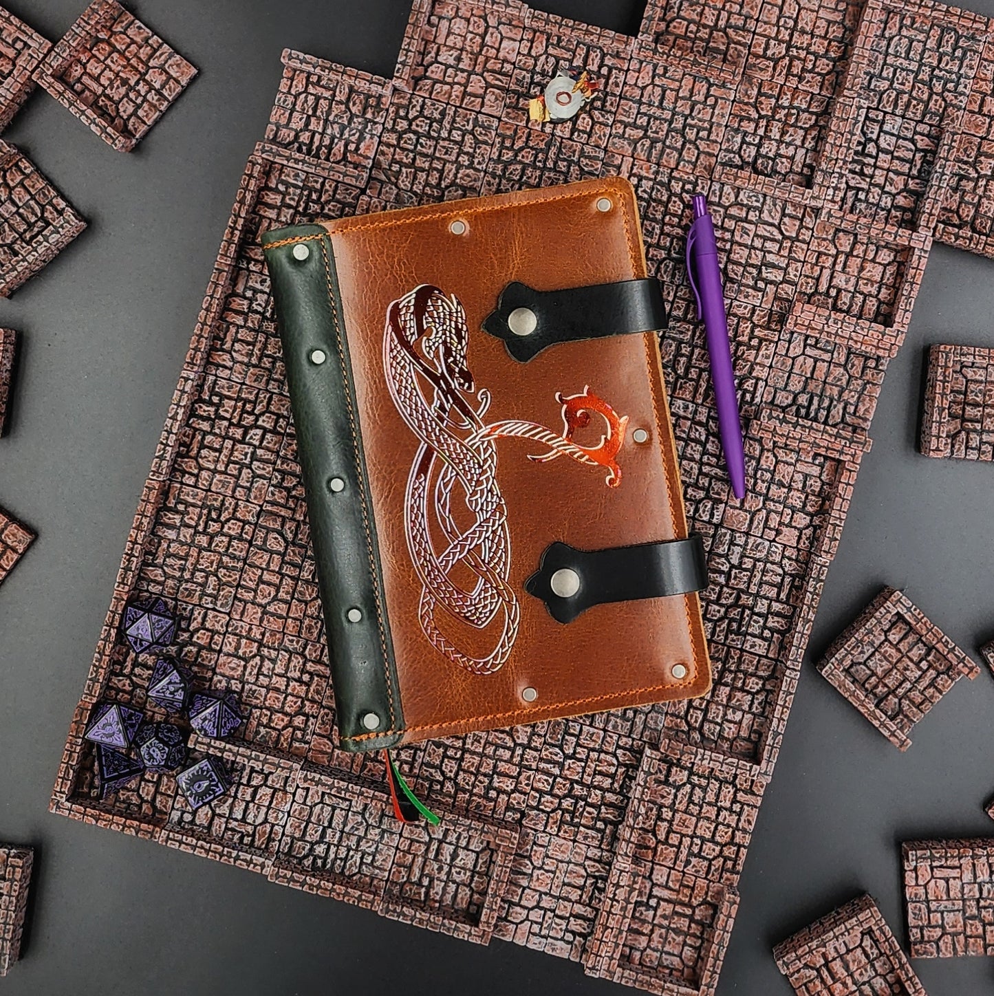 Nordic Horse & Celtic Pattern A5 Custom Leather Adventure Journal (30-Day Lead)