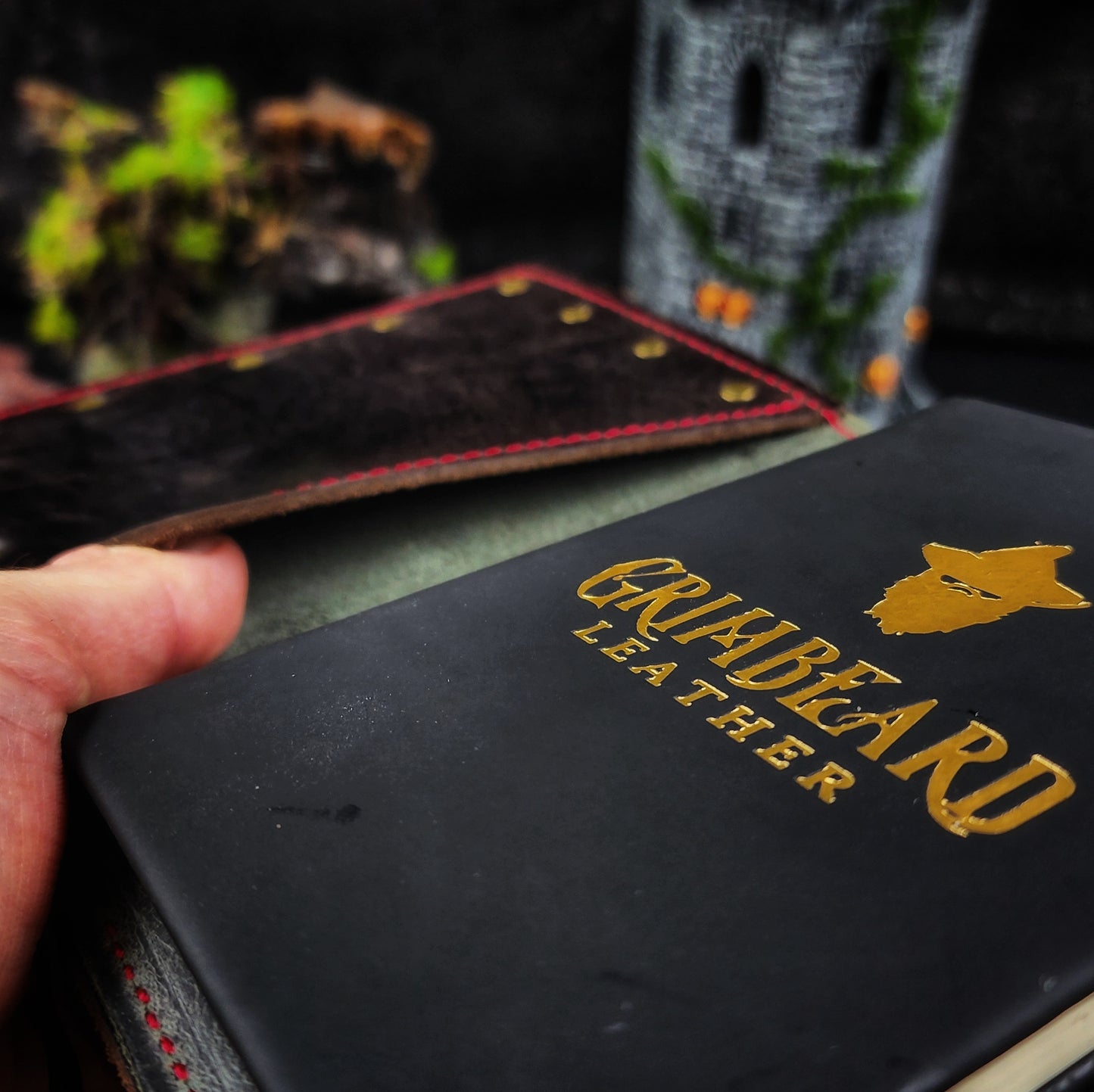 LOTR Inspired Helmet & Ring Script Custom Leather Pocket Journal (30-Day Lead)