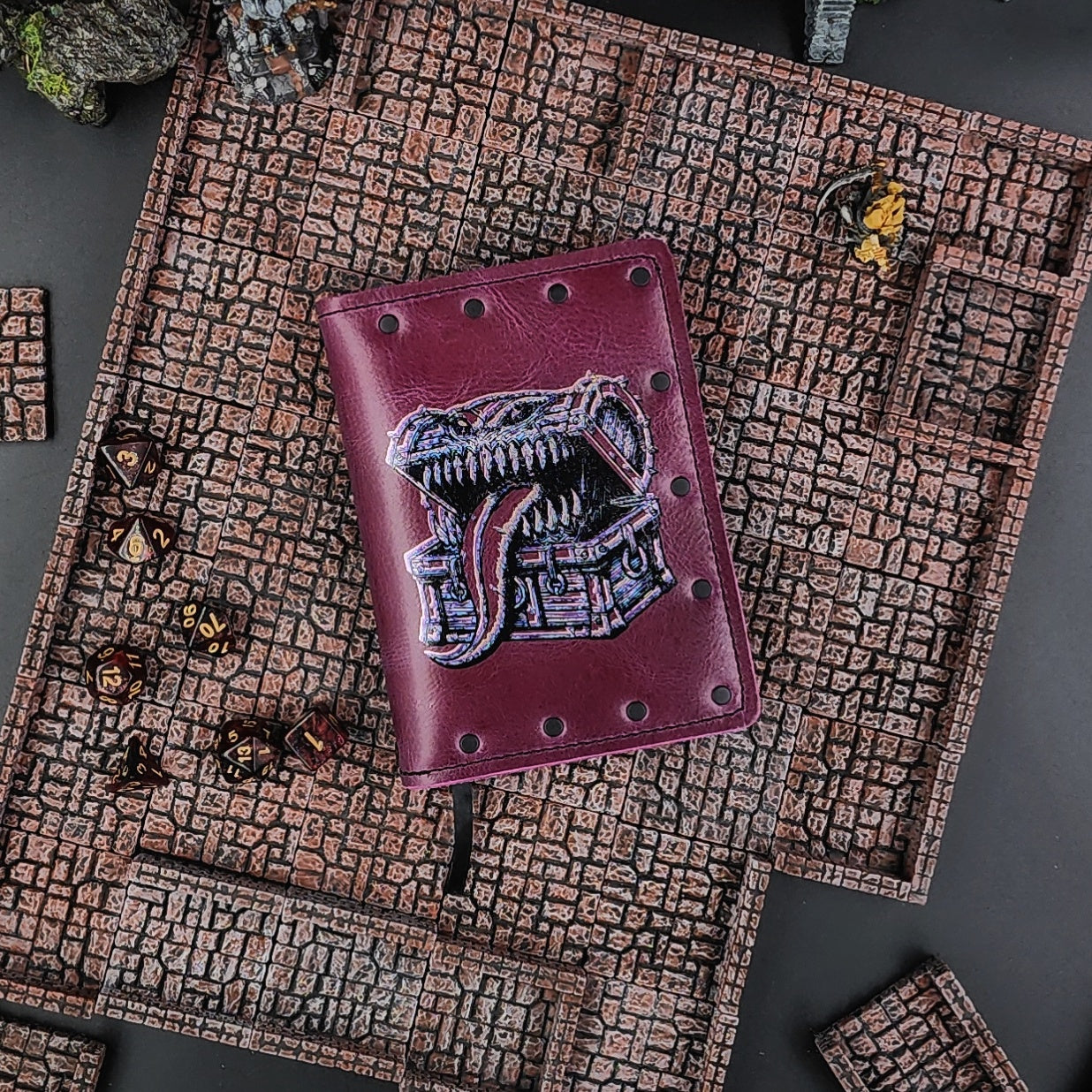 D&D Mimic Treasure Chest Custom Leather Pocket Journal (30-Day Lead)