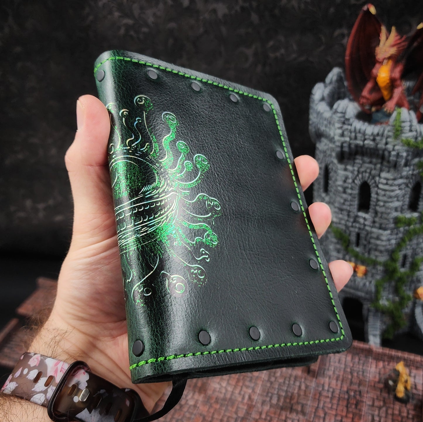Eye Beast Wraparound Custom Leather Pocket Journal (30-Day Lead)