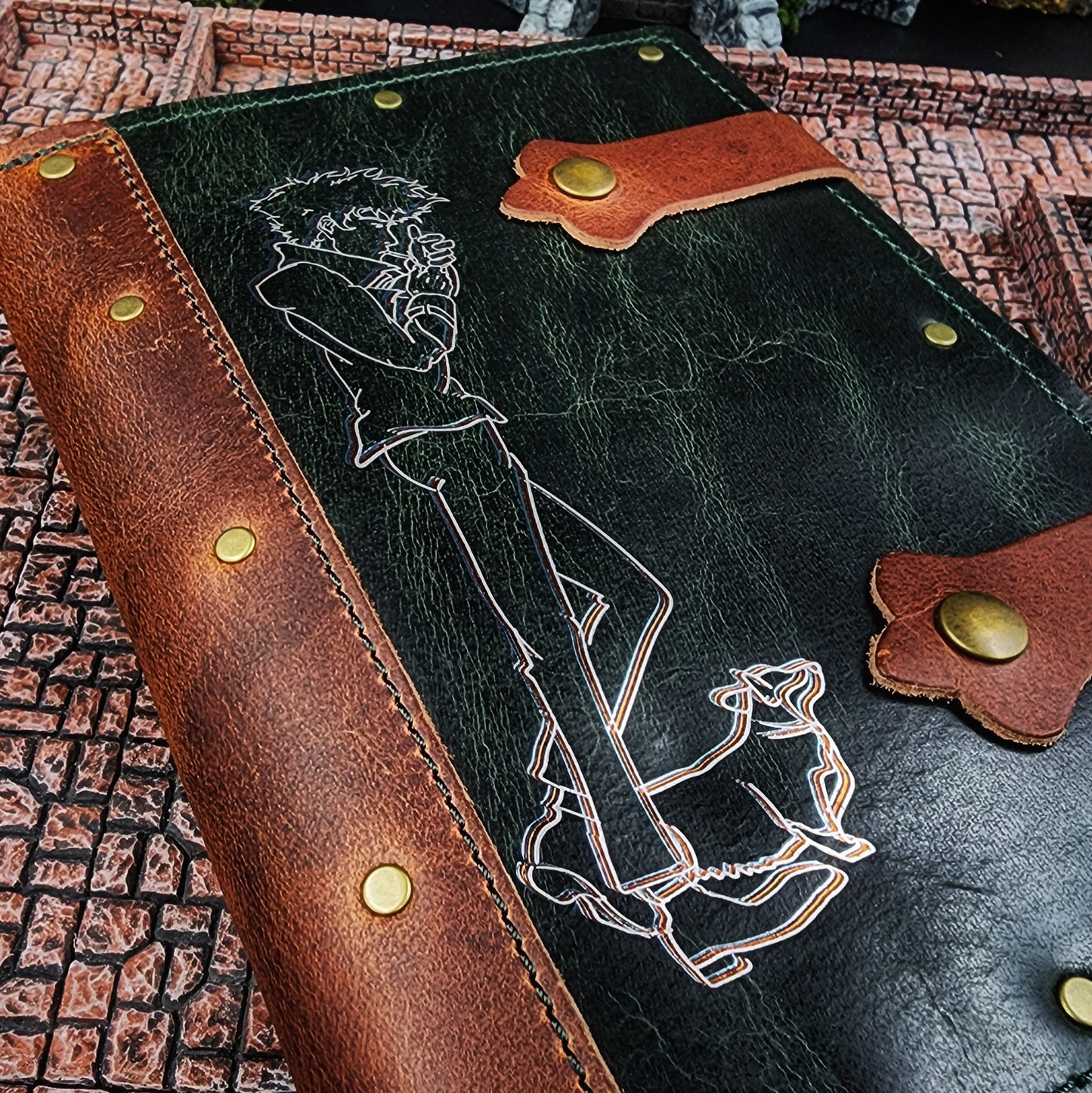 Cowboy Bebop Spike & Ein A5 Custom Leather Adventure Journal (30-Day Lead)