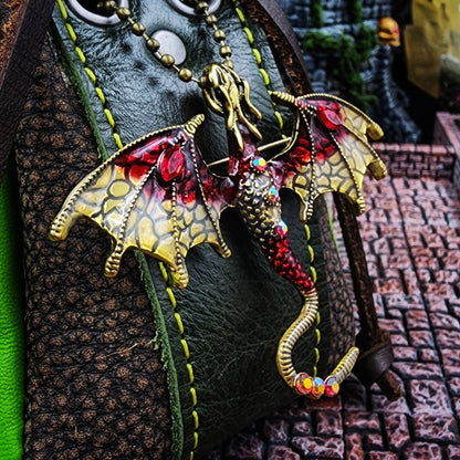 Leather Dice Bag with Dragon Charm