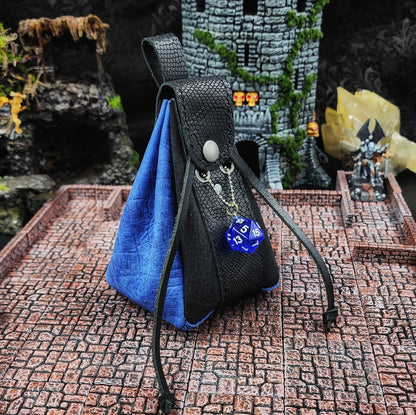 Leather Dice Bag with D20 Charm