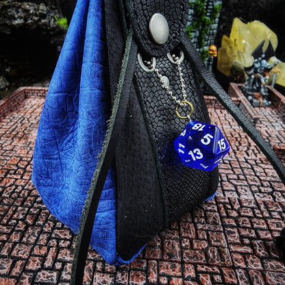 Leather Dice Bag with D20 Charm