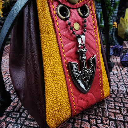 Leather Dice Bag with Arrowhead Charm