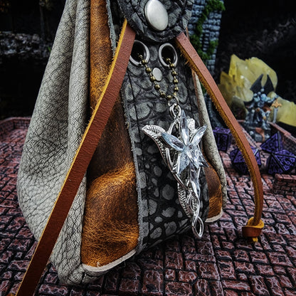 Leather Dice Bag with Evenstar Charm