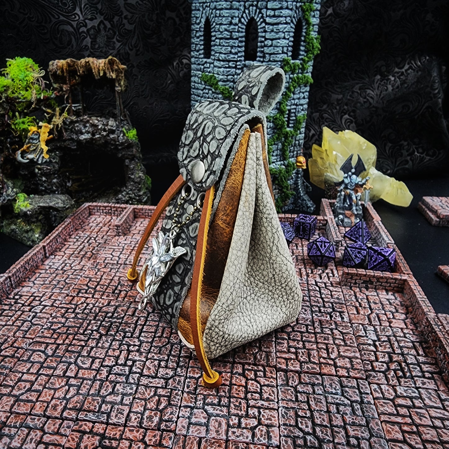 Leather Dice Bag with Evenstar Charm