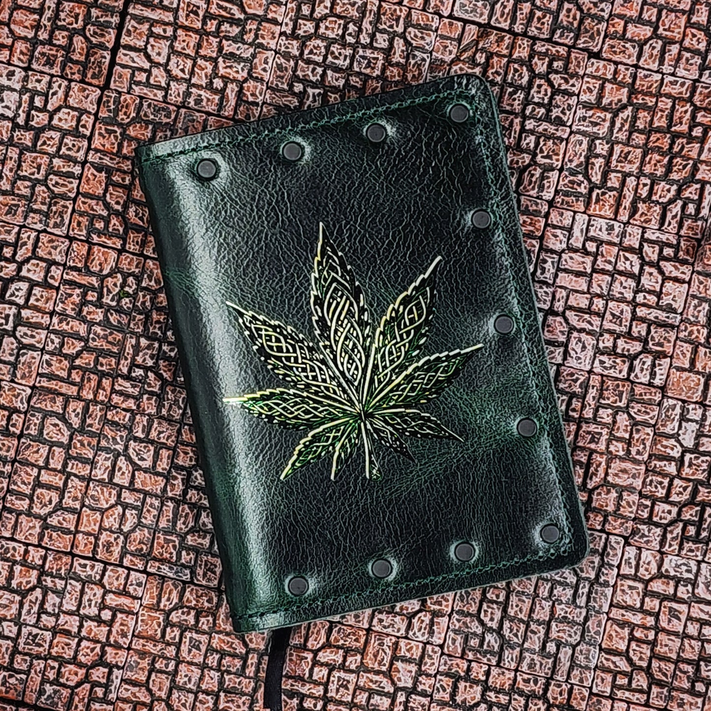Old Toby Celtic Leaf Custom Leather Pocket Journal (30-Day Lead)