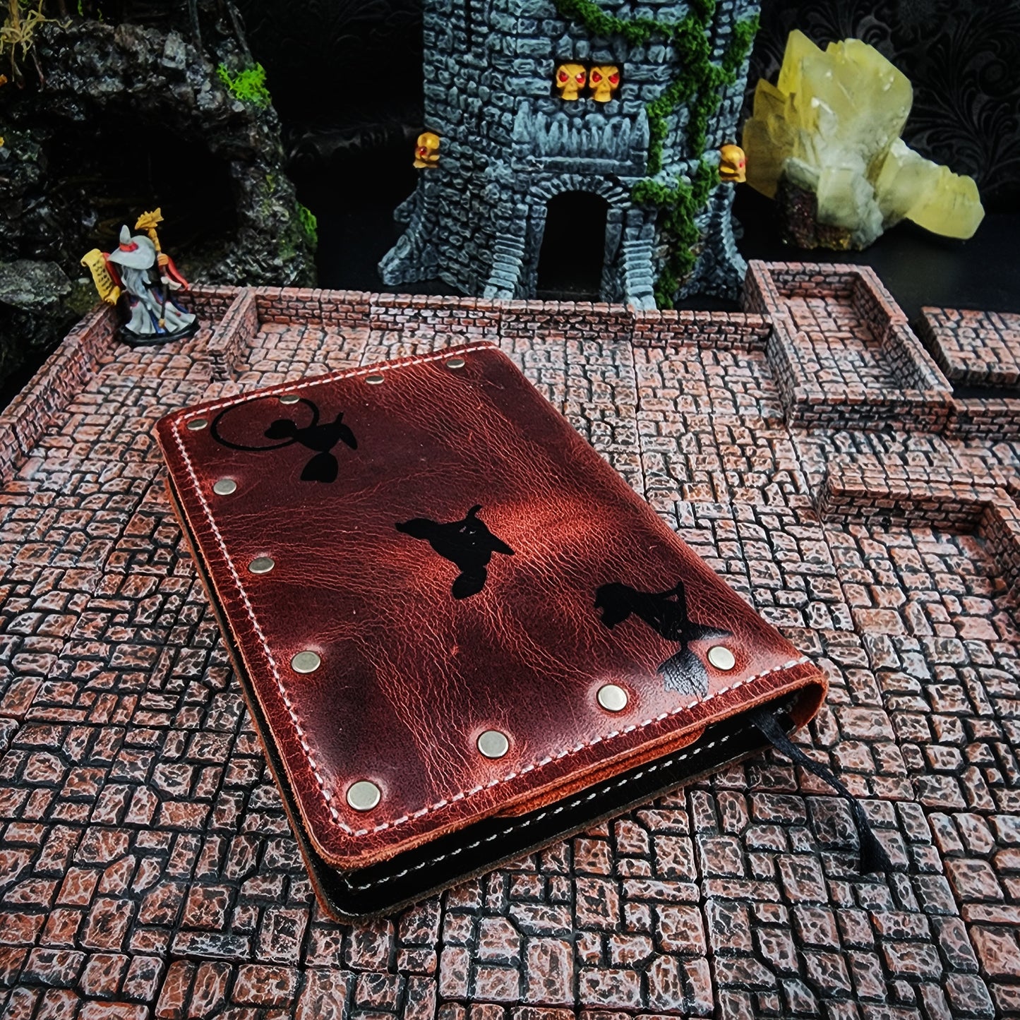 Black Flame & Witch Sisters Custom Leather Pocket Journal (30-Day Lead)