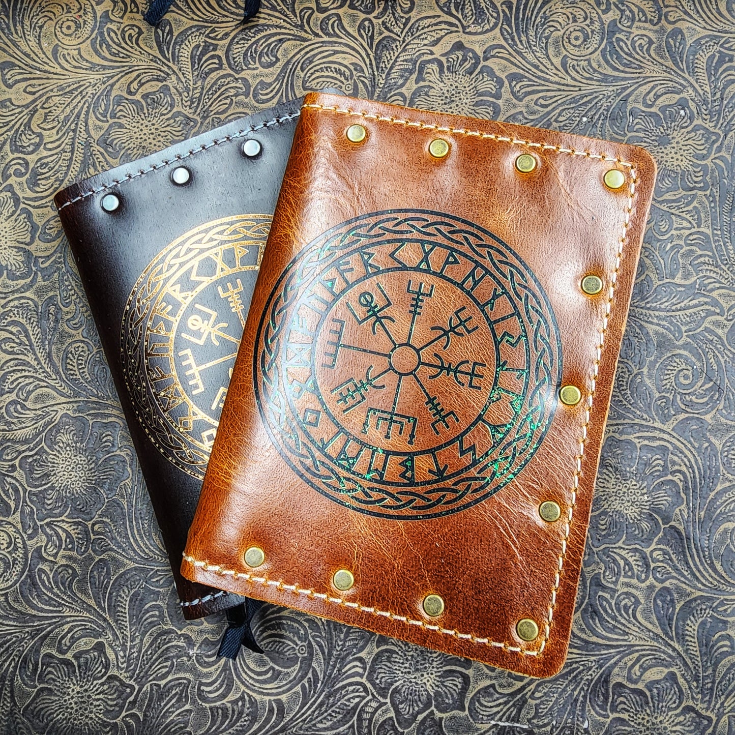 Vegvisir Viking Compass Custom Leather Pocket Journal (30-Day Lead)