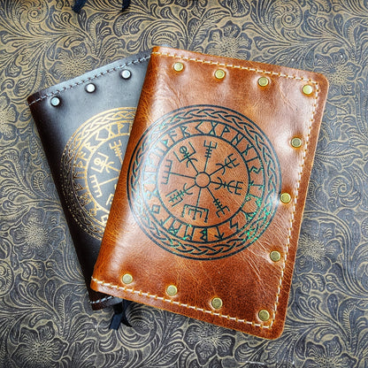 Vegvisir Viking Compass Custom Leather Pocket Journal (30-Day Lead)