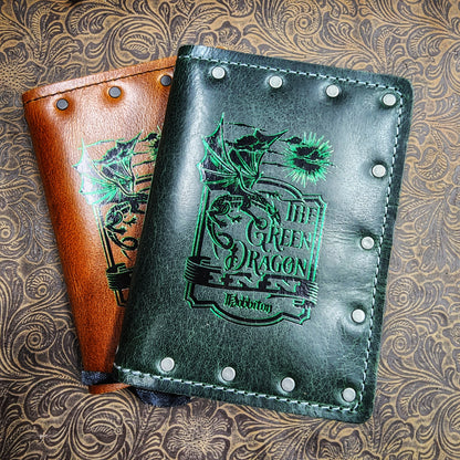 The Green Dragon Inn Sign Custom Leather Pocket Journal (30-Day Lead)