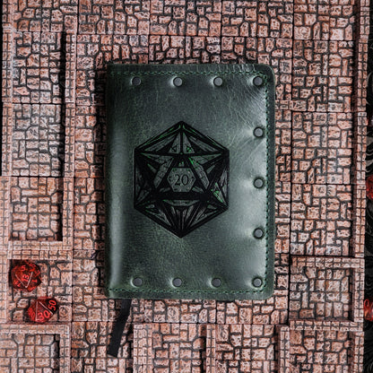 Geometric D20 Custom Leather Pocket Journal (30-Day Lead)