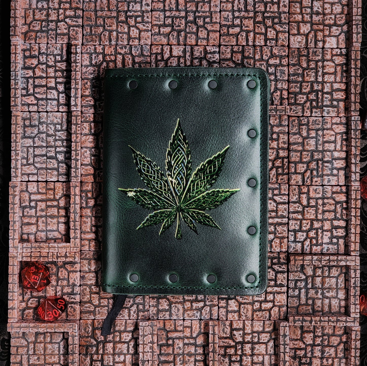 Old Toby Celtic Leaf Custom Leather Pocket Journal (30-Day Lead)