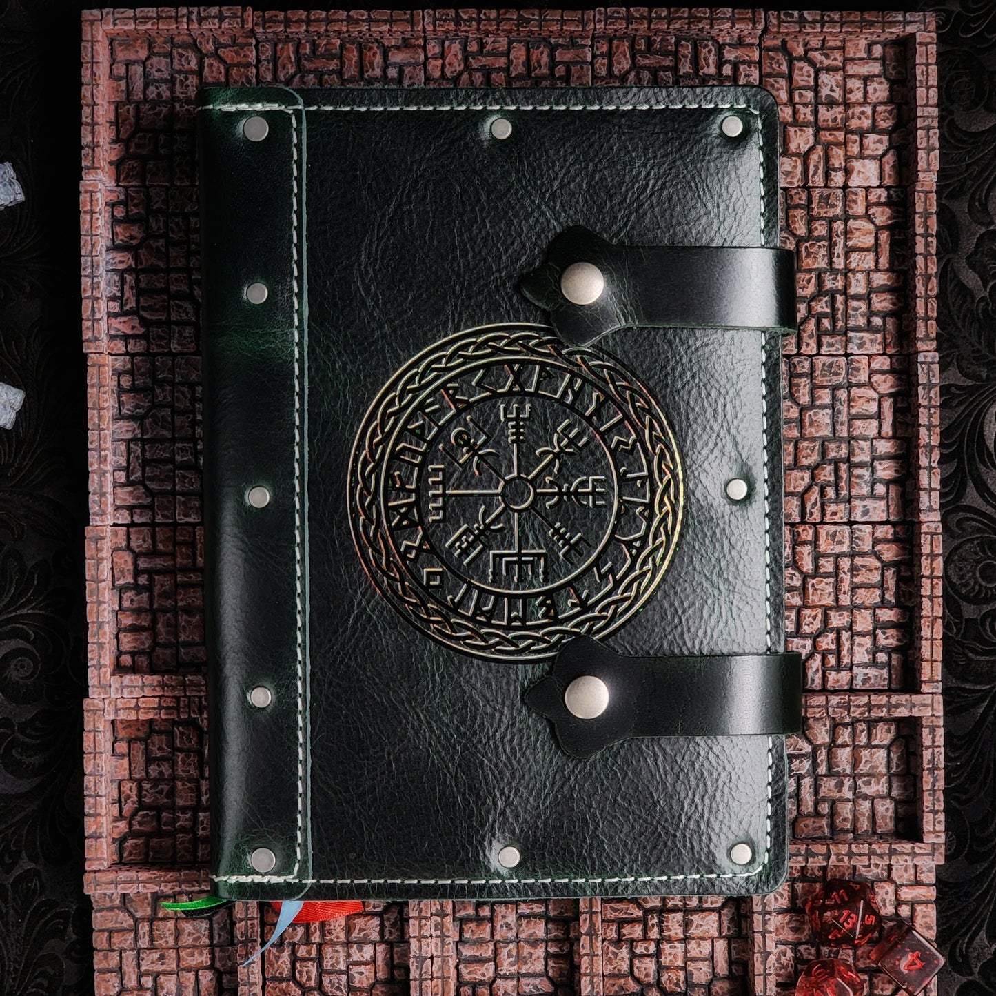 Vegvisir Viking Compass A5 Custom Leather Adventure Journal (30-Day Lead)