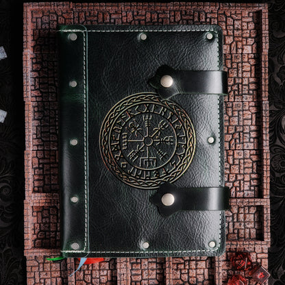 Vegvisir Viking Compass A5 Custom Leather Adventure Journal (30-Day Lead)