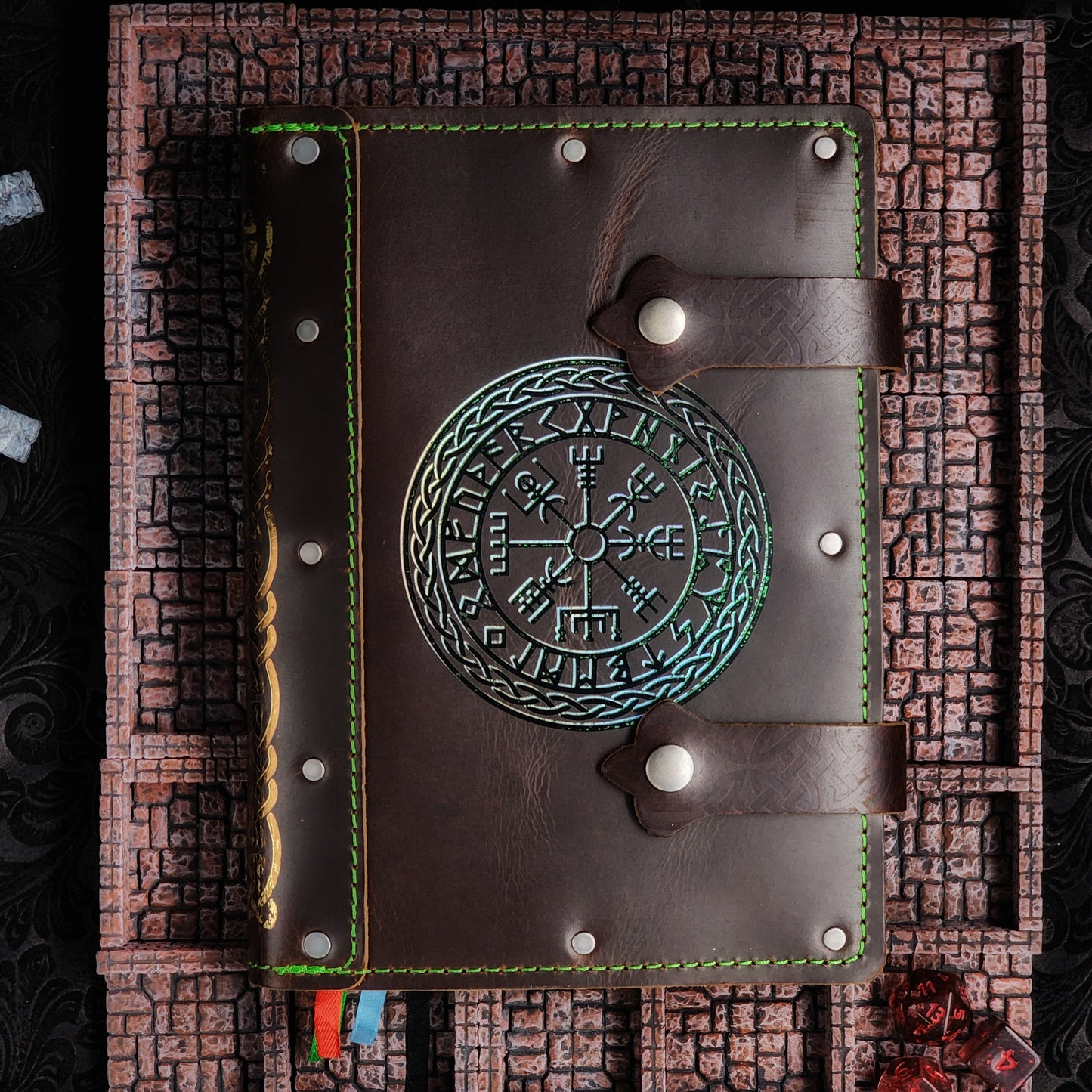 Vegvisir Viking Compass A5 Custom Leather Adventure Journal (30-Day Lead)