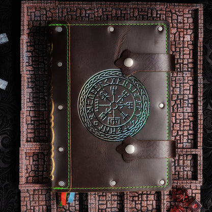 Vegvisir Viking Compass A5 Custom Leather Adventure Journal (30-Day Lead)