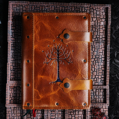 White Tree of Gondor A5 Custom Leather Adventure Journal (30-Day Lead)