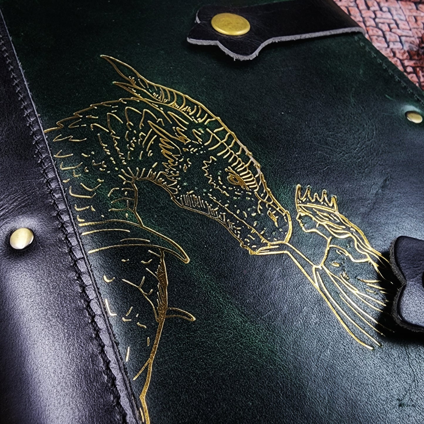 Woman and Dragon A5 Custom Leather Adventure Journal (30-Day Lead)